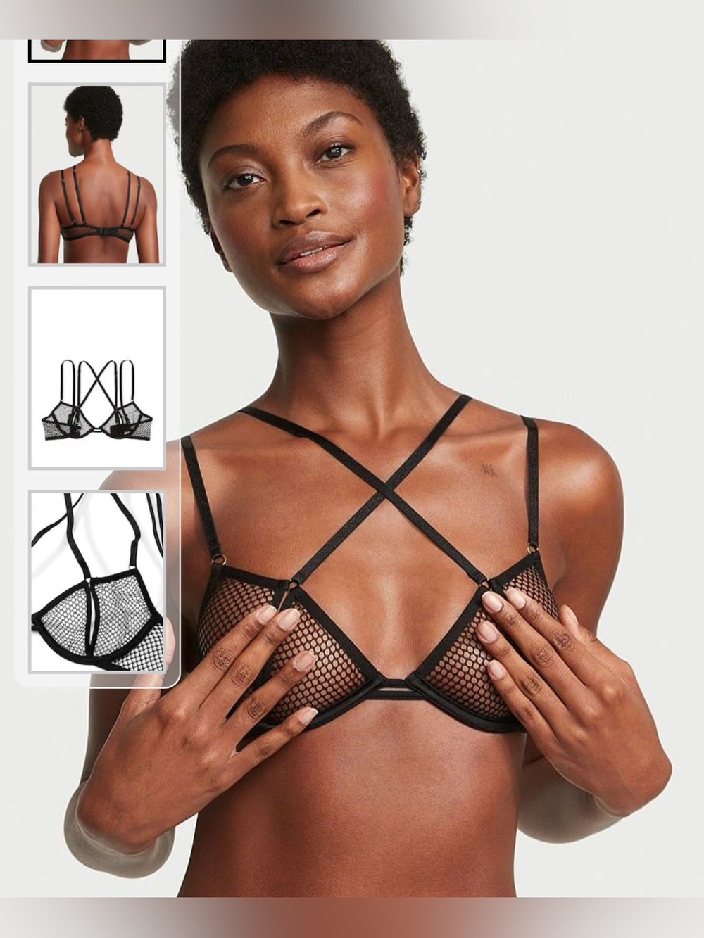 Very Sexy
Black Fishnet Mesh Cut Out Demi